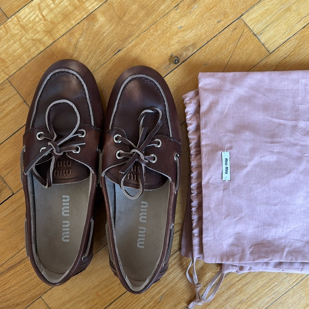 Miu Miu boat shoes size 36 like new with dust bags